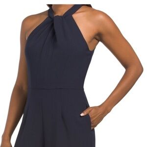 JULIA Jordan halter neck Navy jumpsuit with pockets
